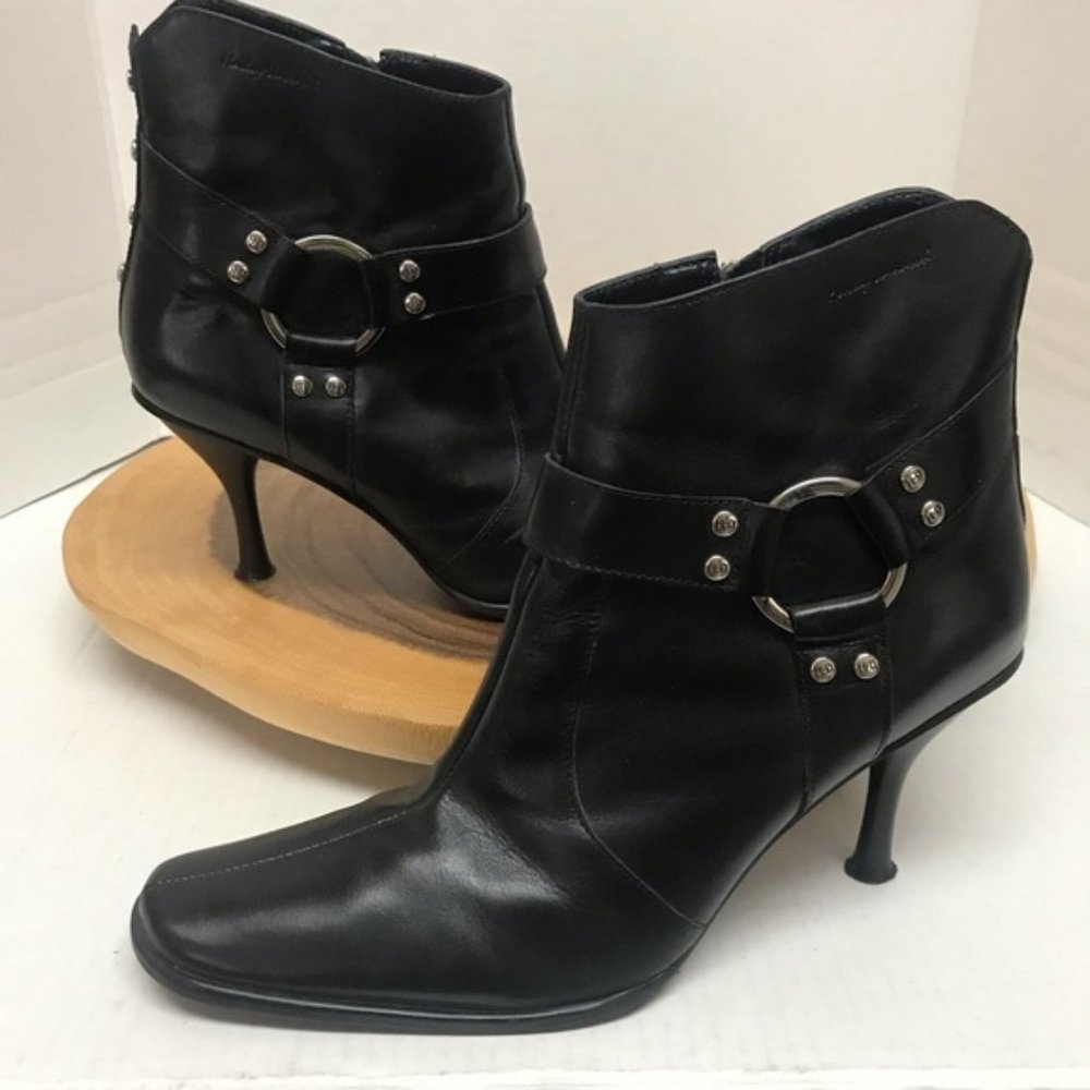 Harley Davidson Heeled Studded Leather Booties